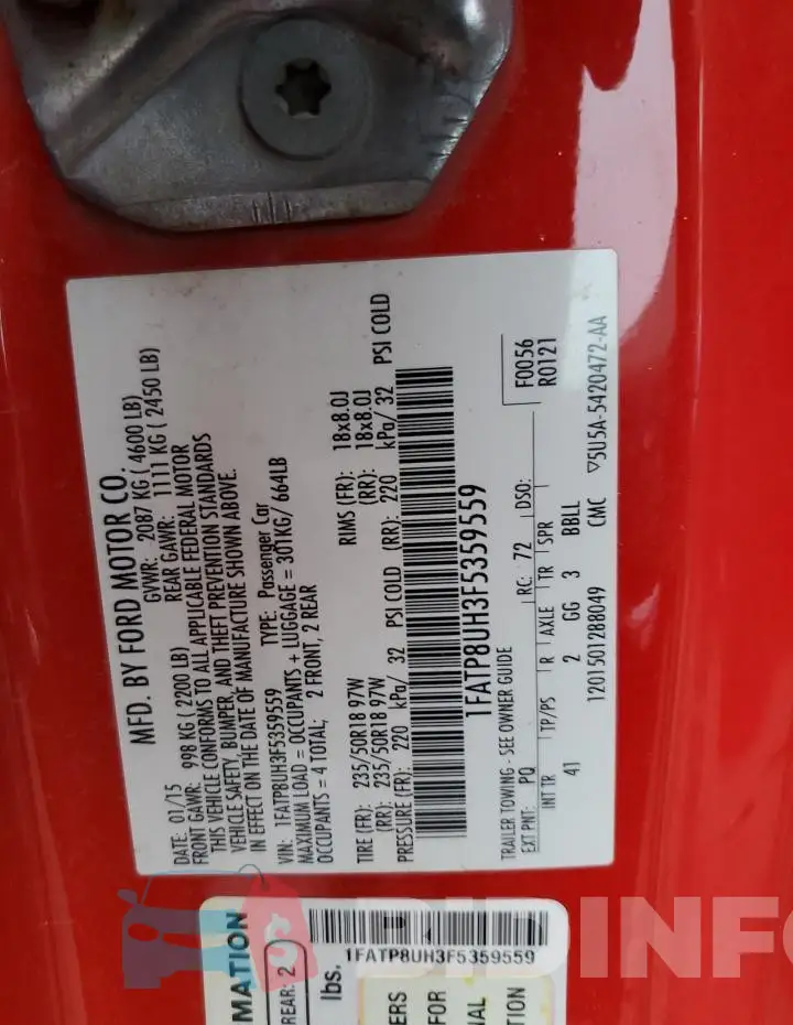 1FATP8UH3F5359559 Photo# 12