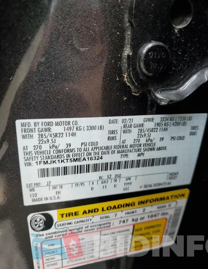 1FMJK1KT5MEA16324 Photo# 14