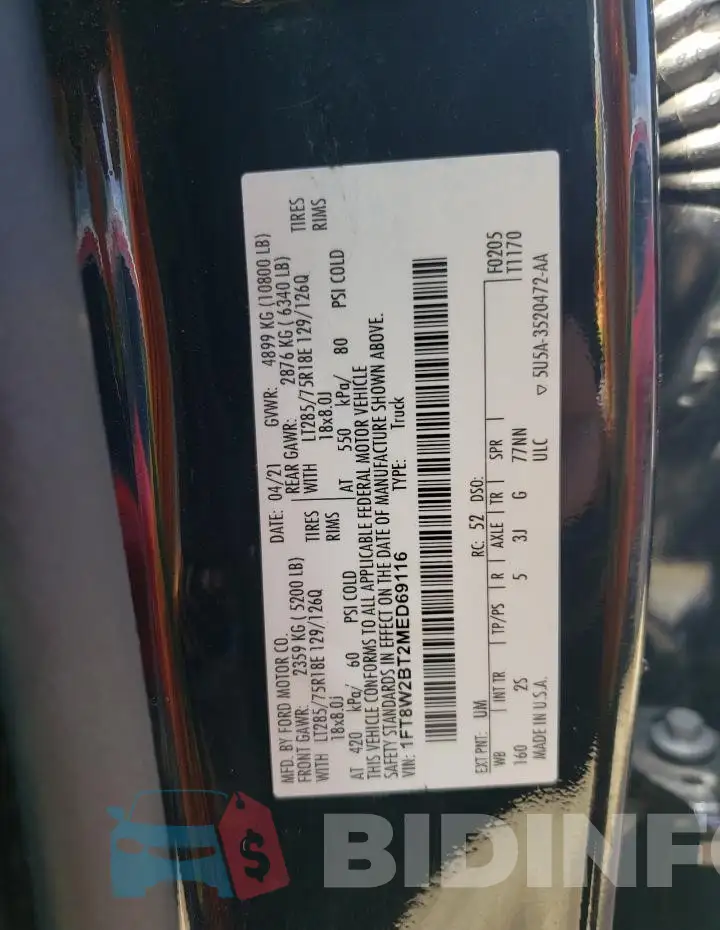 1FT8W2BT2MED69116 Photo# 13