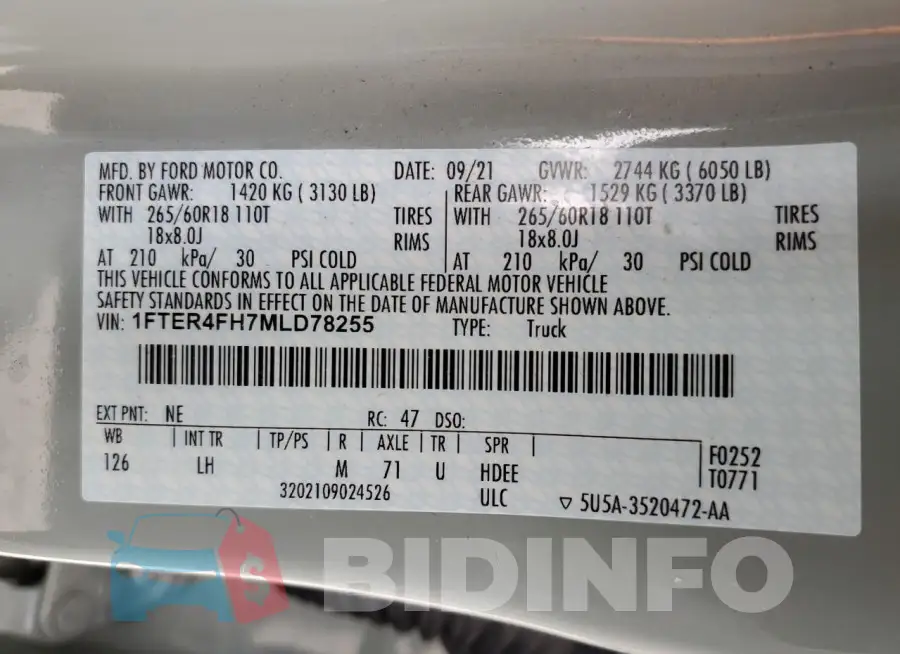 1FTER4FH7MLD78255 Photo# 12