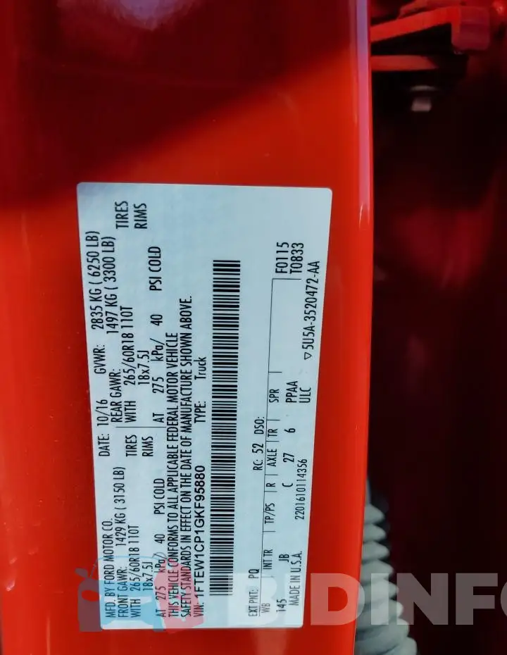 1FTEW1CP1GKF95880 Photo# 12