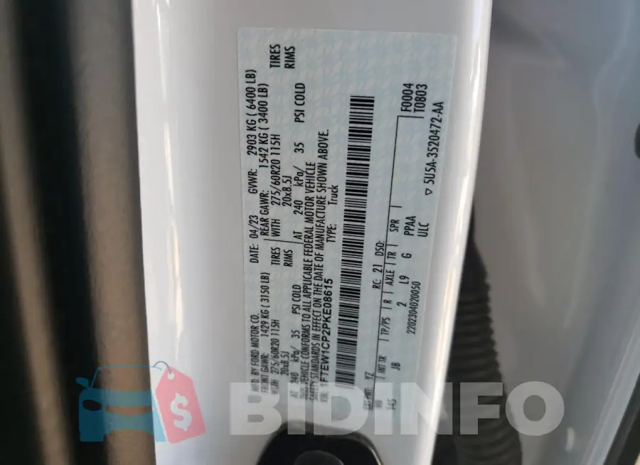 1FTEW1CP2PKE08615 Photo# 12