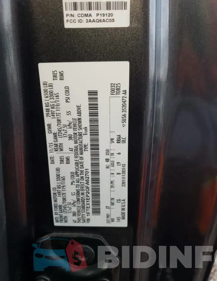 1FTEX1EP2GFA62701 Photo# 12