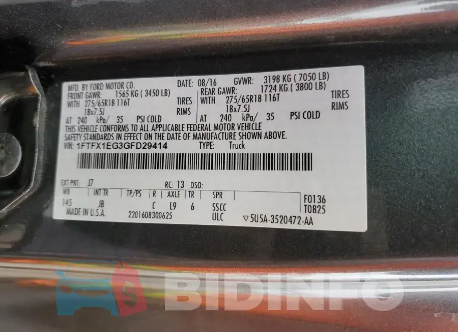 1FTFX1EG3GFD29414 Photo# 12