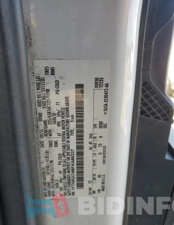 1FTNR2CM8FKA86337 Photo# 13