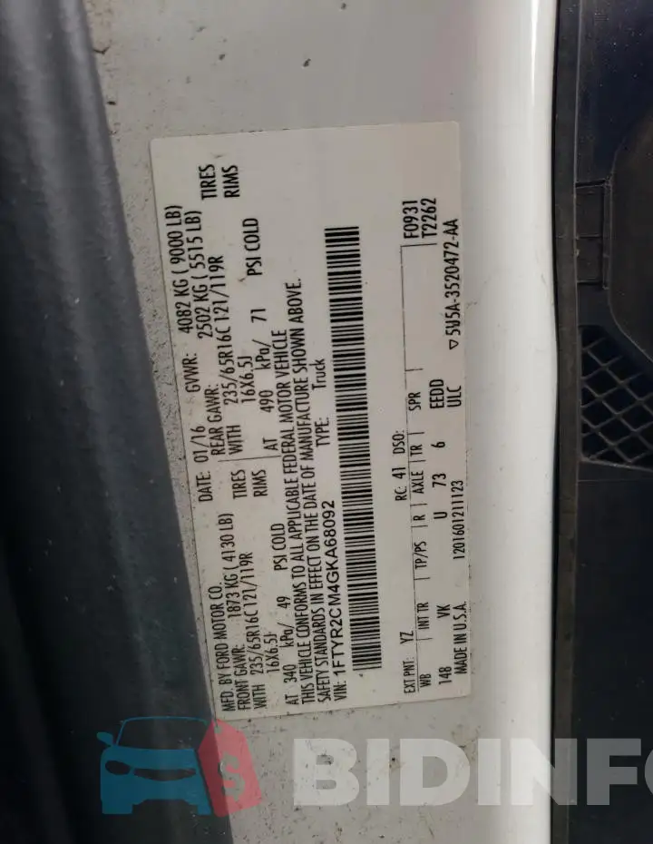 1FTYR2CM4GKA68092 Photo# 12