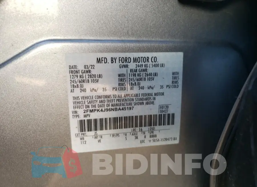 2FMPK4J96NBA45197 Photo# 13