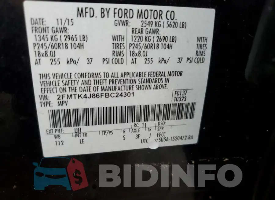 2FMTK4J86FBC24301 Photo# 14