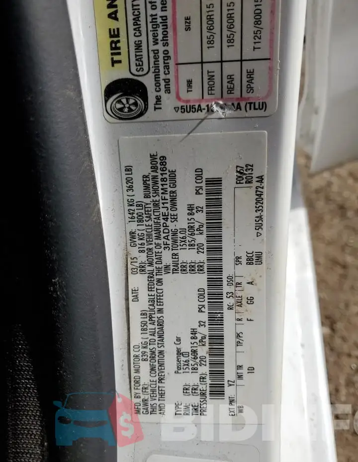 3FADP4EJ1FM181689 Photo# 12