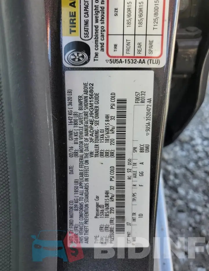 3FADP4EJ9GM156802 Photo# 13