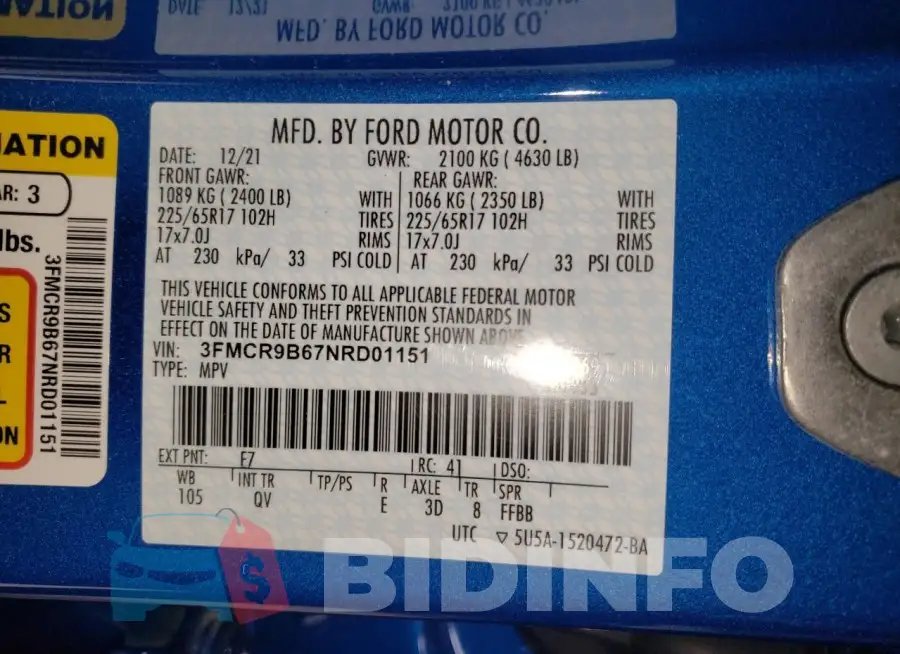 3FMCR9B67NRD01151 Photo# 12