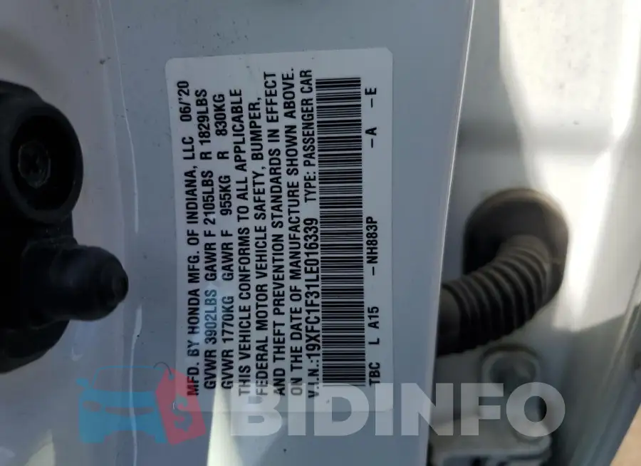 19XFC1F31LE016339 Photo# 12
