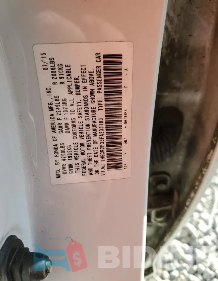 1HGCR2F33FA235190 Photo# 12