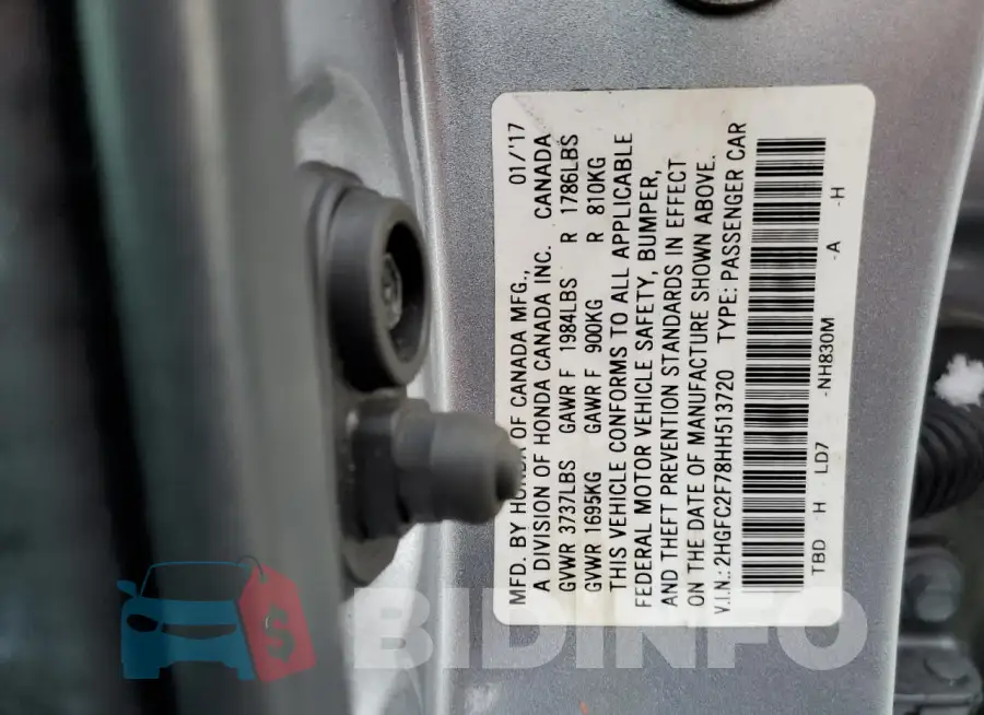 2HGFC2F78HH513720 Photo# 12