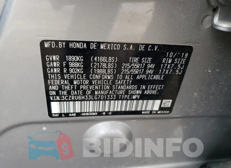 3CZRU6H33LG701333 Photo# 13