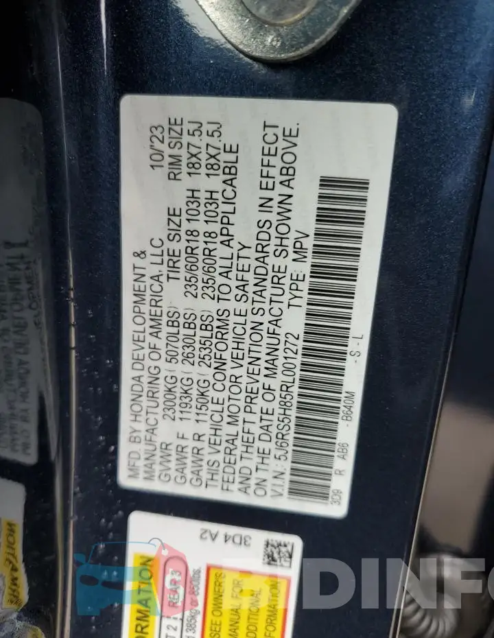 5J6RS5H85RL001272 Photo# 13