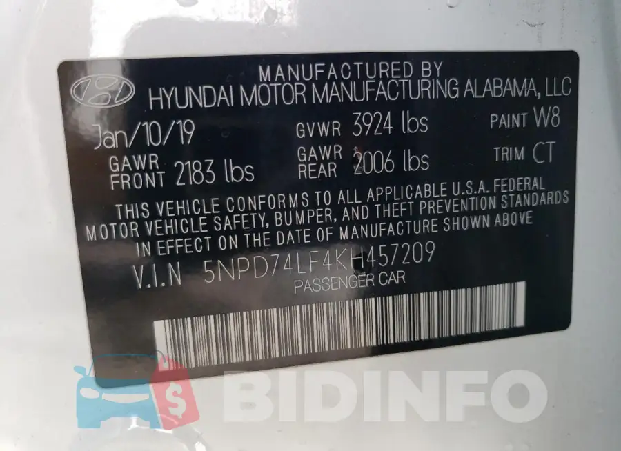 5NPD74LF4KH457209 Photo# 13