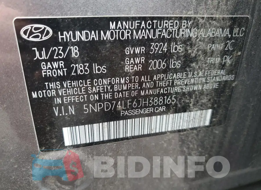 5NPD74LF6JH388165 Photo# 12