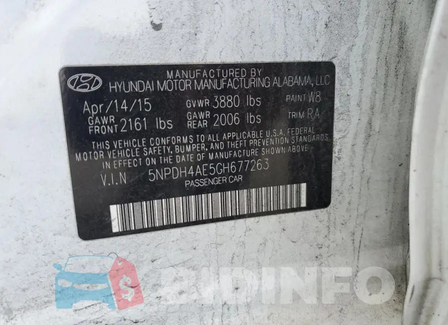 5NPDH4AE5GH677263 Photo# 12
