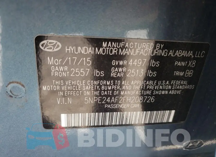5NPE24AF2FH208726 Photo# 12