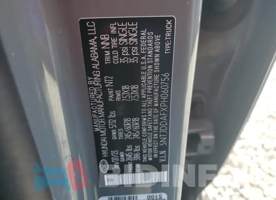 5NTJDDAFXPH060756 Photo# 12