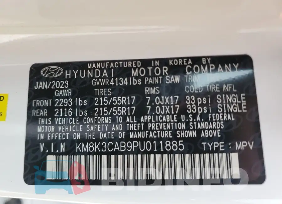 KM8K3CAB9PU011885 Photo# 12