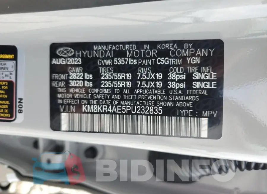 KM8KR4AE5PU232835 Photo# 13