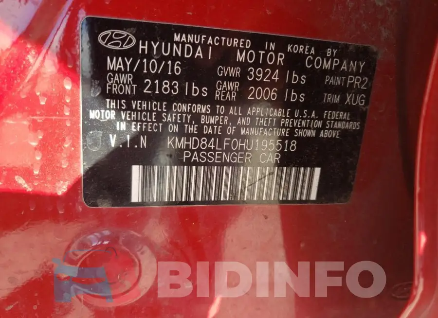 KMHD84LF0HU195518 Photo# 12