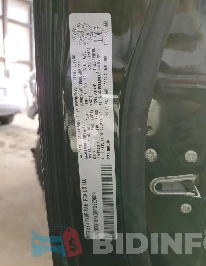 3C6RR7KG6PG620669 Photo# 13