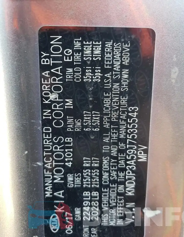 KNDJP3A59J7535543 Photo# 13