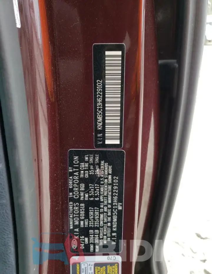 KNDMB5C13H6229102 Photo# 12