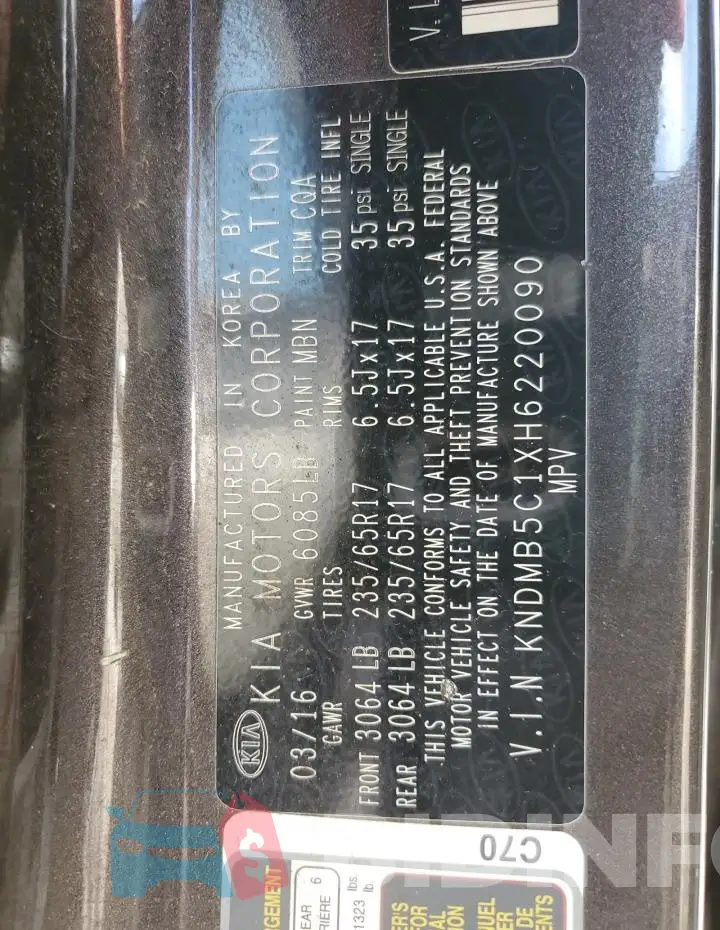 KNDMB5C1XH6220090 Photo# 13