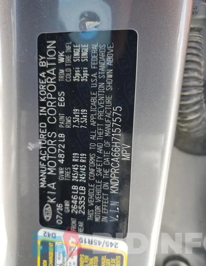 KNDPRCA66H7157575 Photo# 14