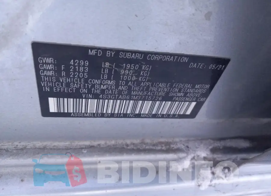 4S3GTAB61M3715726 Photo# 12