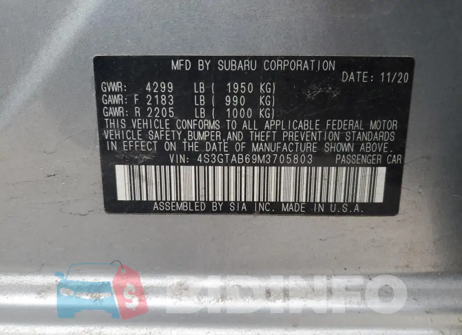 4S3GTAB69M3705803 Photo# 12