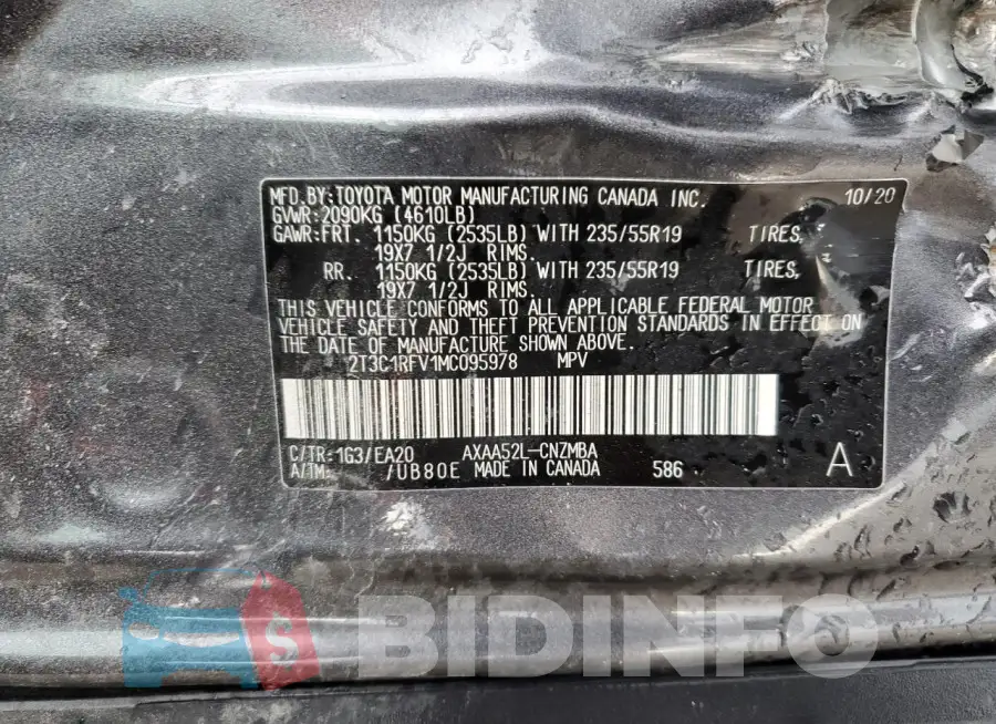 2T3C1RFV1MC095978 Photo# 14