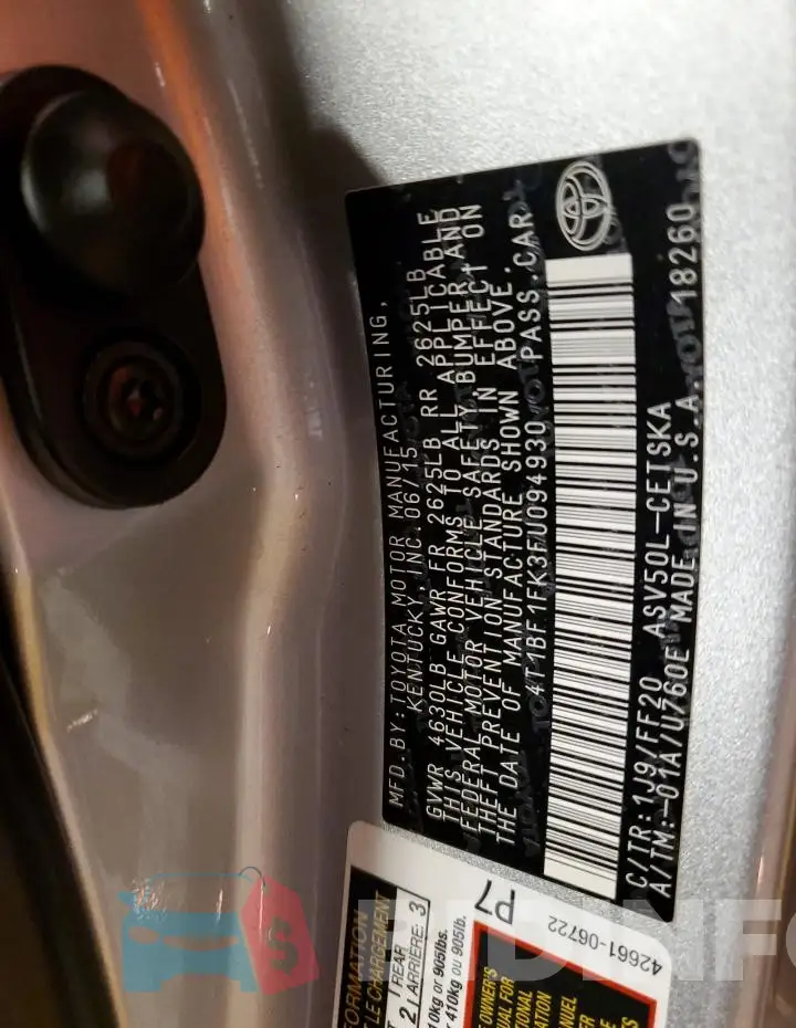 4T1BF1FK3FU094930 Photo# 12