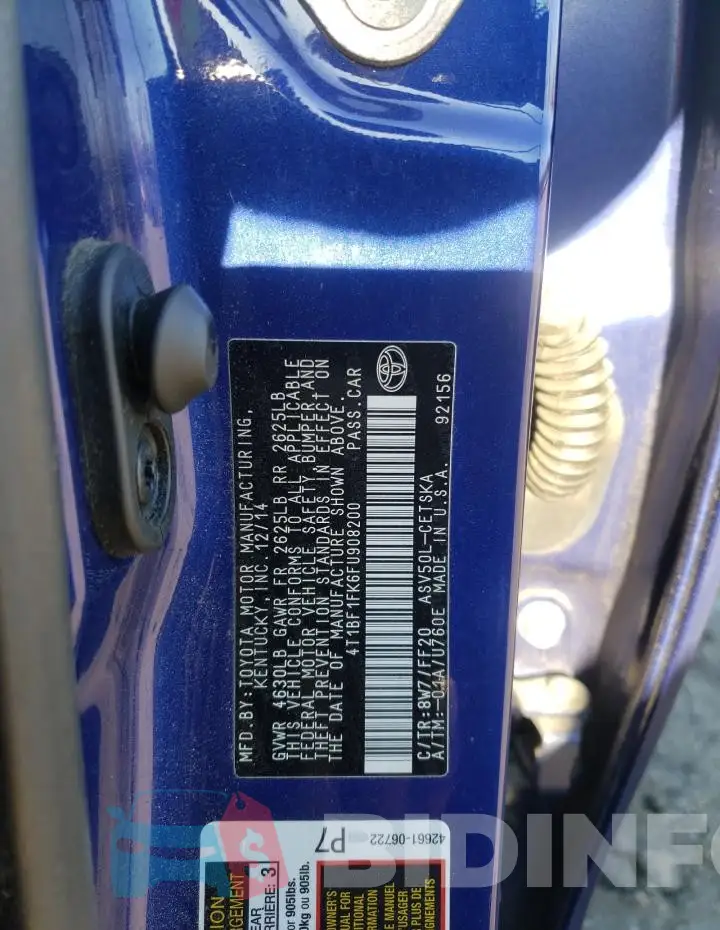 4T1BF1FK6FU908200 Photo# 13