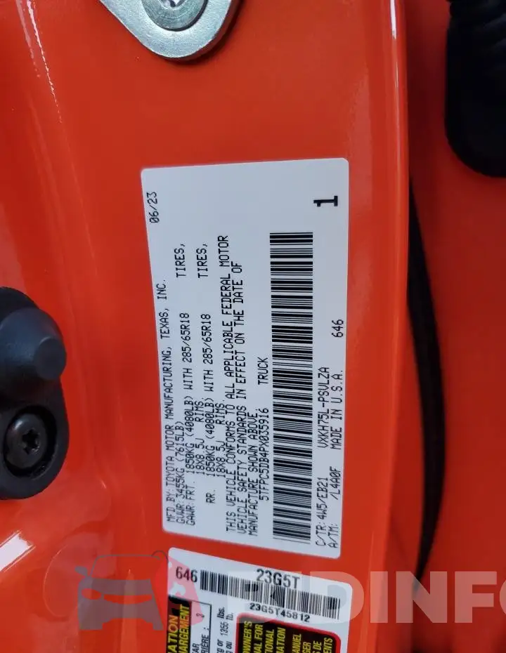 5TFPC5DB4PX035916 Photo# 12