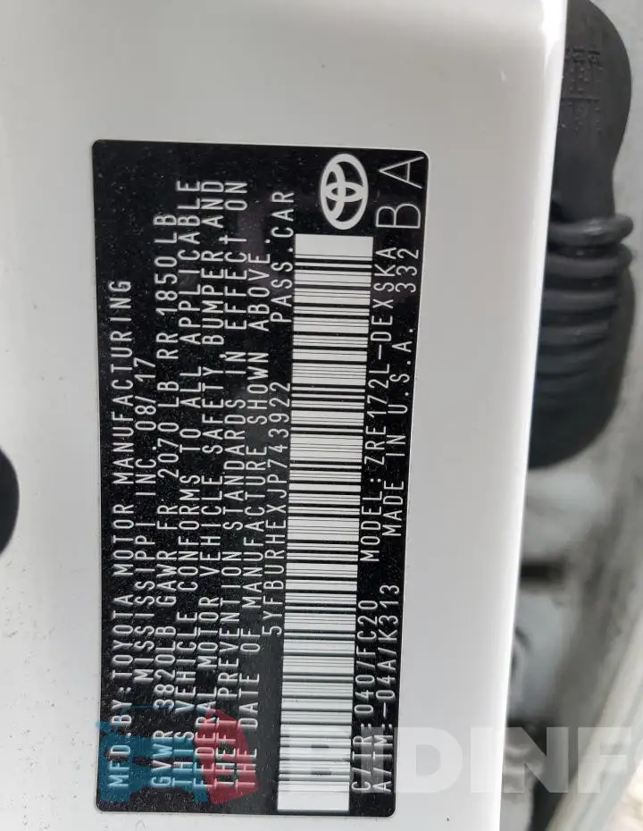 5YFBURHEXJP743922 Photo# 13