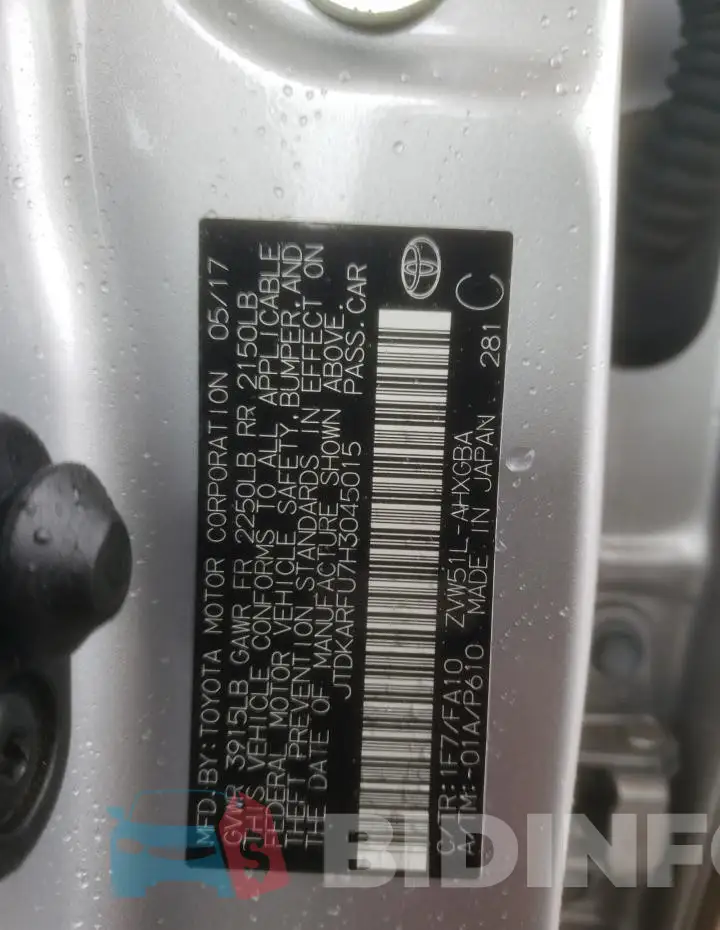 JTDKARFU7H3045015 Photo# 12