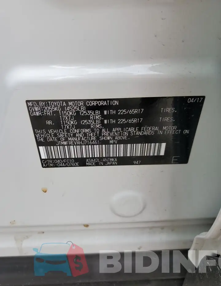 JTMWFREVXHJ716461 Photo# 12
