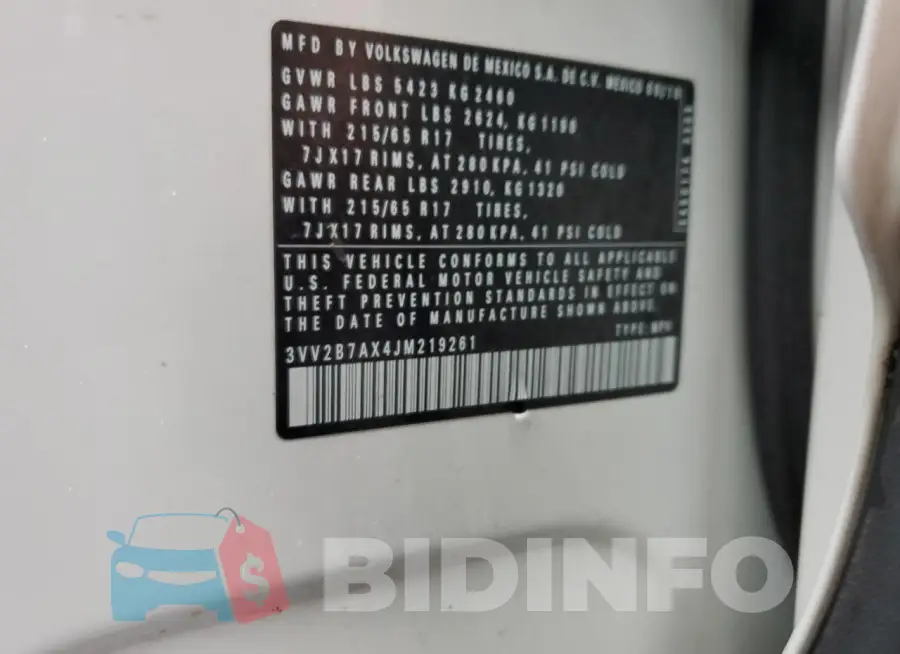 3VV2B7AX4JM219261 Photo# 12