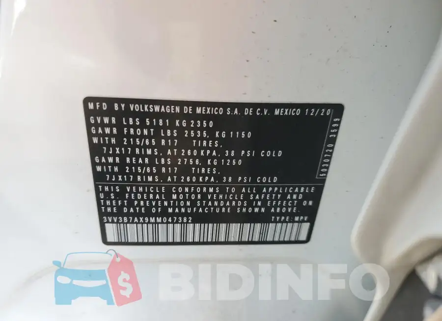 3VV3B7AX9MM047382 Photo# 13
