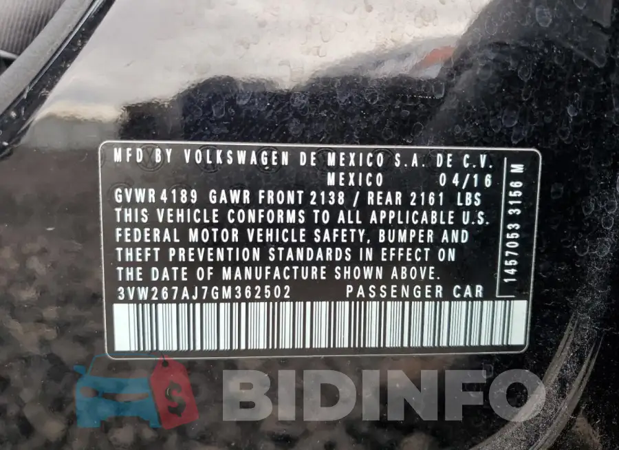 3VW267AJ7GM362502 Photo# 12