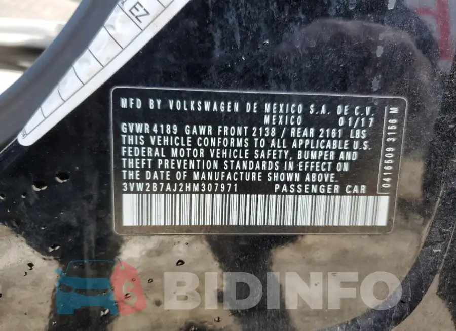 3VW2B7AJ2HM307971 Photo# 12