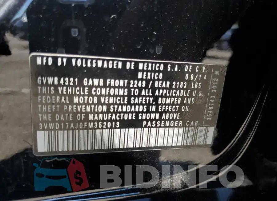 3VWD17AJ0FM352013 Photo# 12