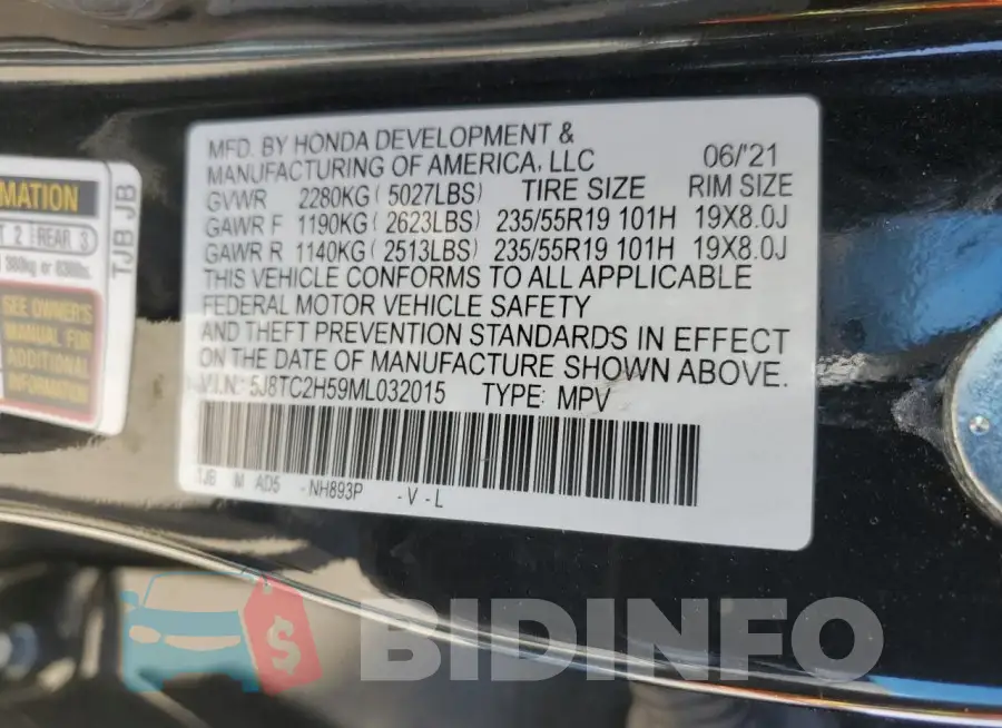 5J8TC2H59ML032015 Photo# 13