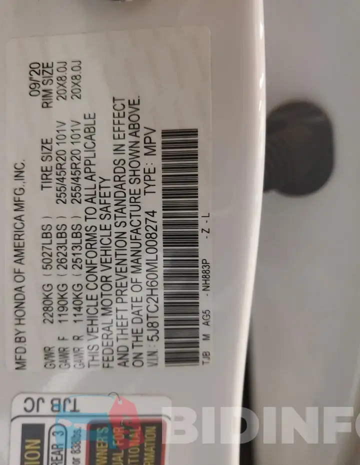 5J8TC2H60ML008274 Photo# 13