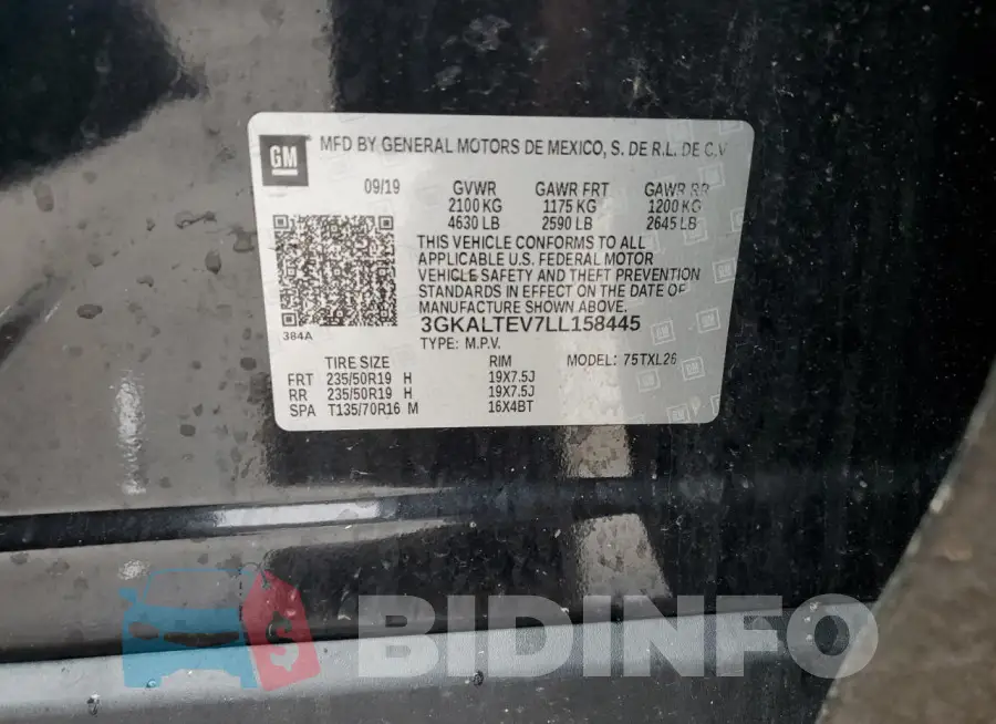 3GKALTEV7LL158445 Photo# 12